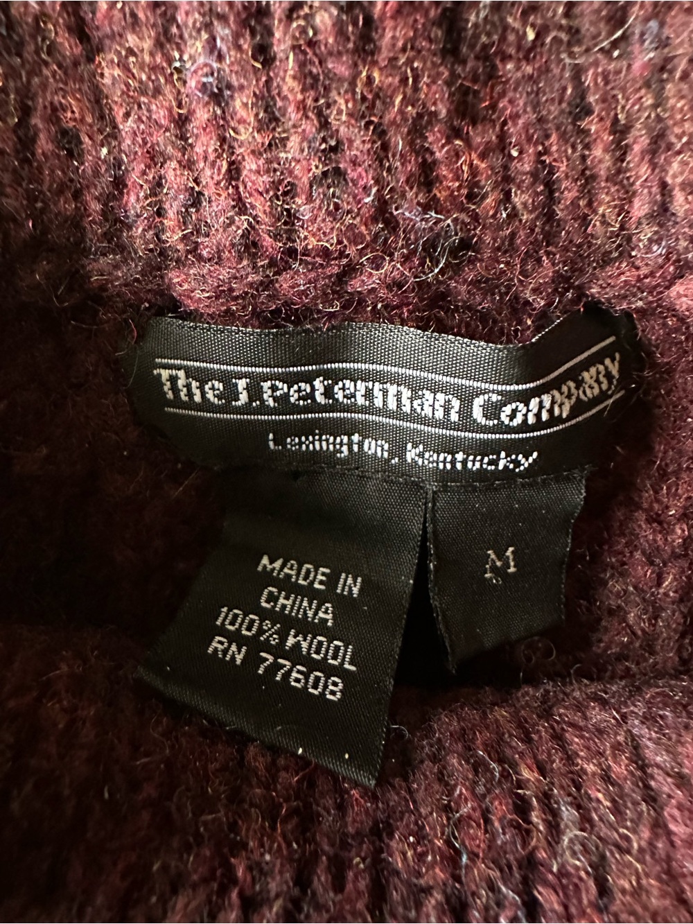 Vintage 100% Wool Chunky Turtleneck Sweater M Oversized - Picture 2 of 3